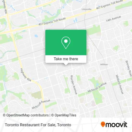 Toronto Restaurant For Sale map