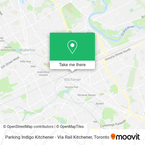 Parking Indigo Kitchener - Via Rail Kitchener map