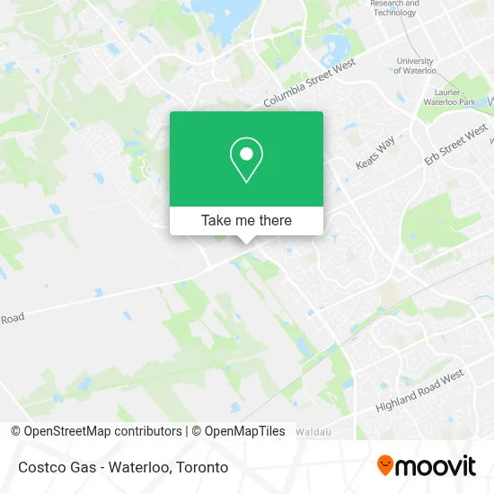Costco Gas - Waterloo map