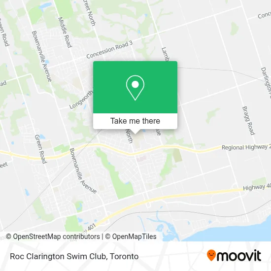 Roc Clarington Swim Club map
