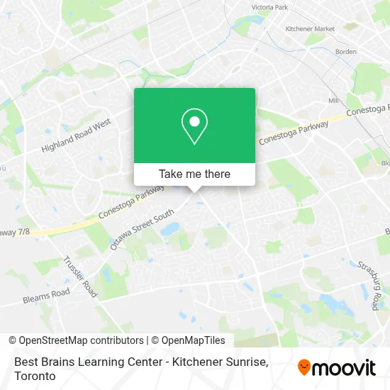 Best Brains Learning Center - Kitchener  Sunrise map