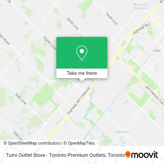 Tumi Outlet Store - Toronto Premium Outlets map