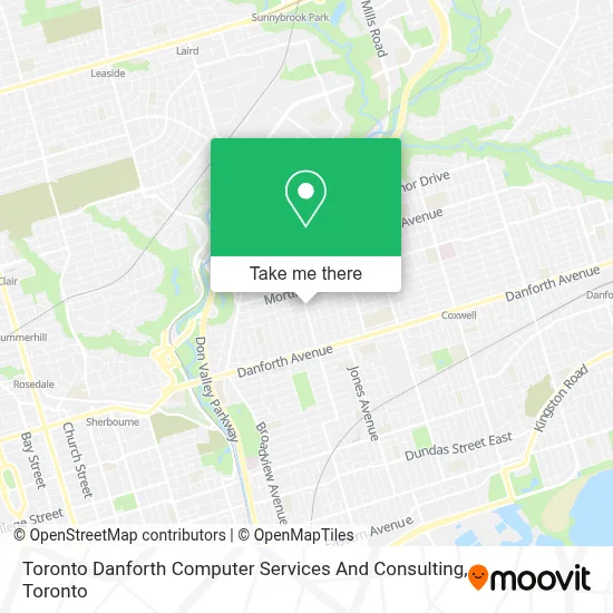 Toronto Danforth Computer Services And Consulting map