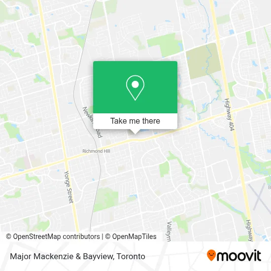Major Mackenzie & Bayview map