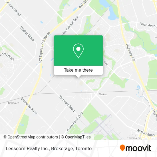 Lesscom Realty Inc., Brokerage map