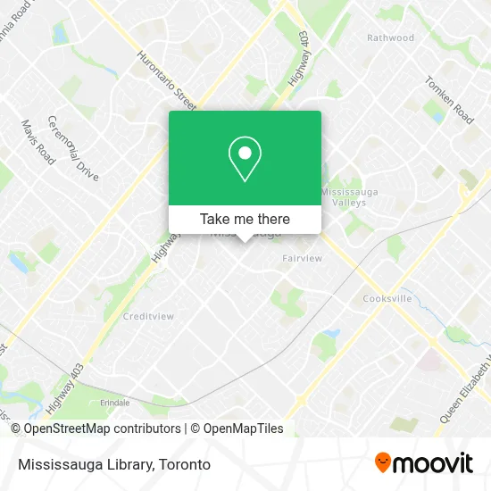 Mississauga Library map