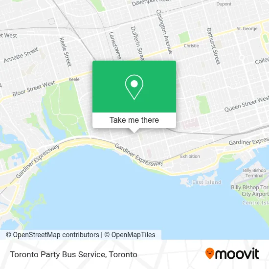 Toronto Party Bus Service map