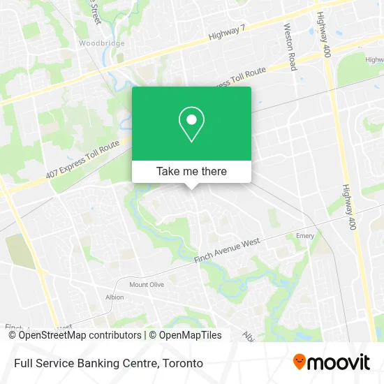 Full Service Banking Centre map