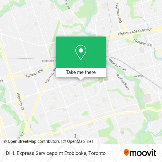 DHL Express Servicepoint Etobicoke map