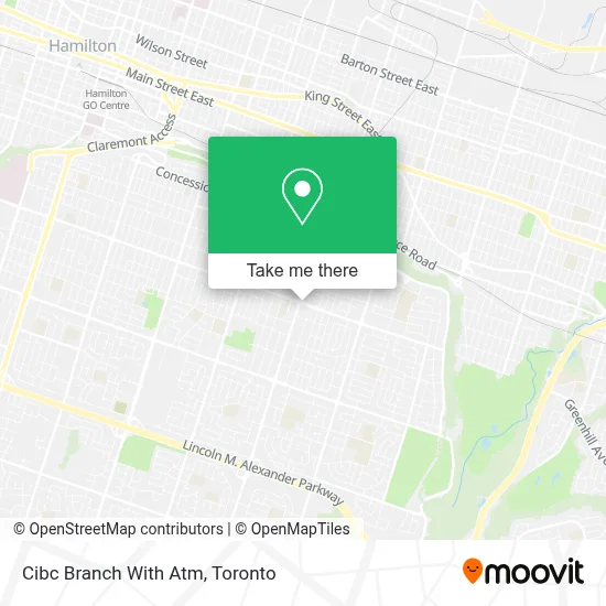 Cibc Branch With Atm map