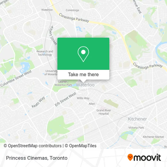 Princess Cinemas map