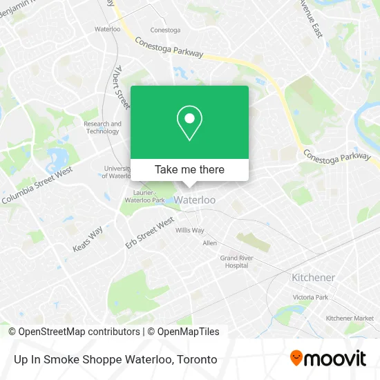 Up In Smoke Shoppe Waterloo map