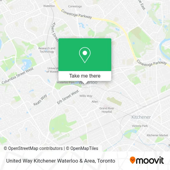 United Way Kitchener Waterloo & Area map