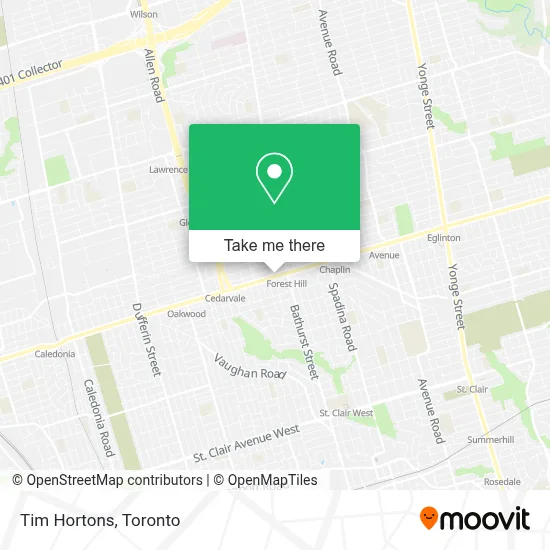 Tim Hortons map