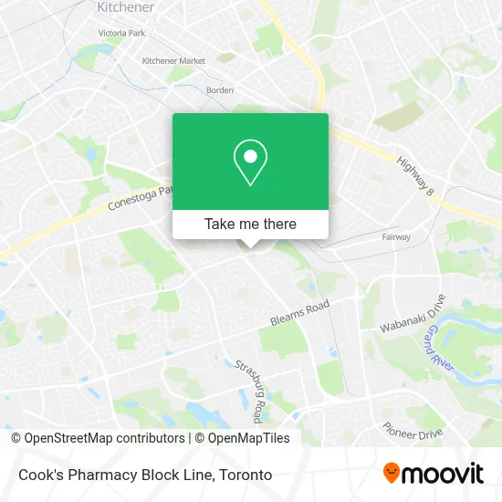 Cook's Pharmacy Block Line map