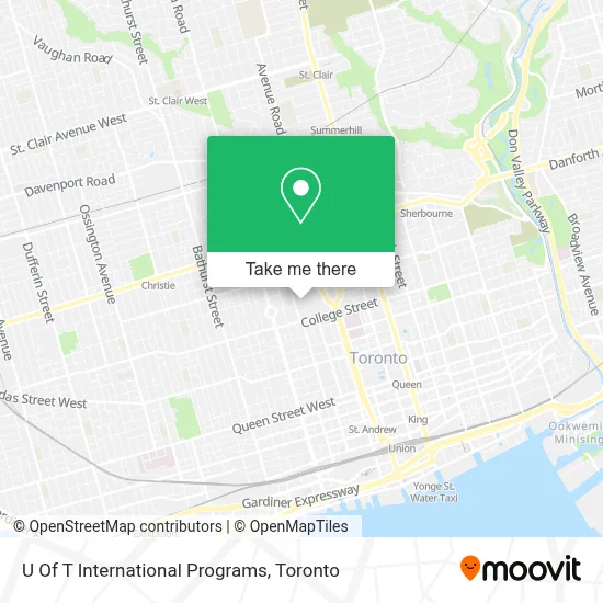 U Of T International Programs map