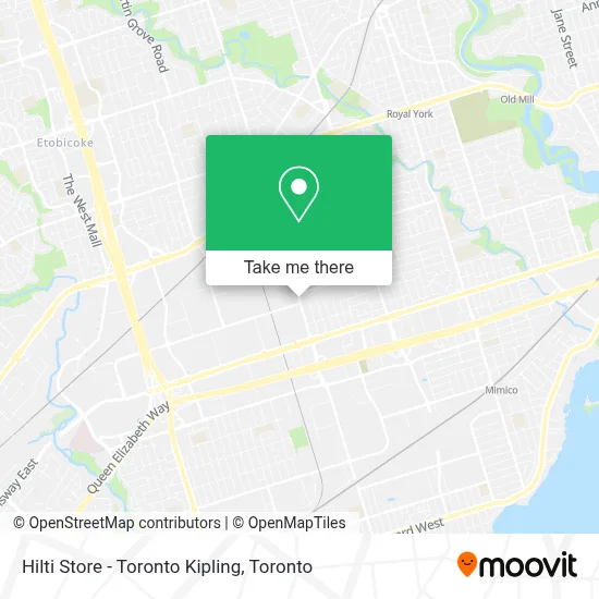 Hilti Store - Toronto Kipling map