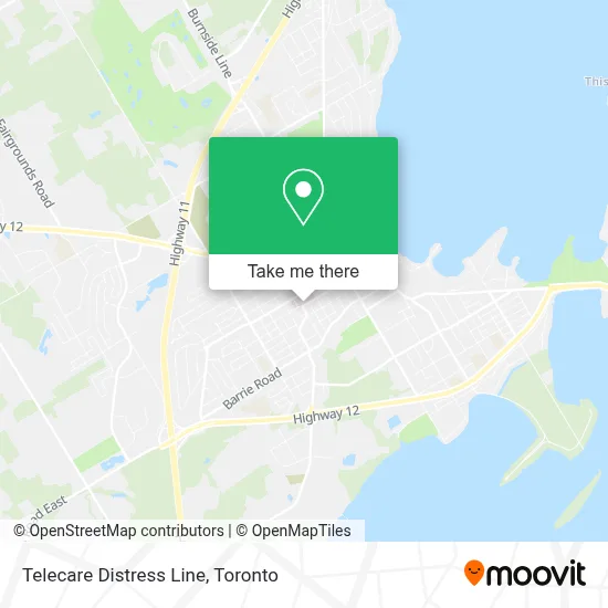 Telecare Distress Line map