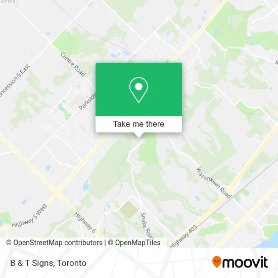 B & T Signs map