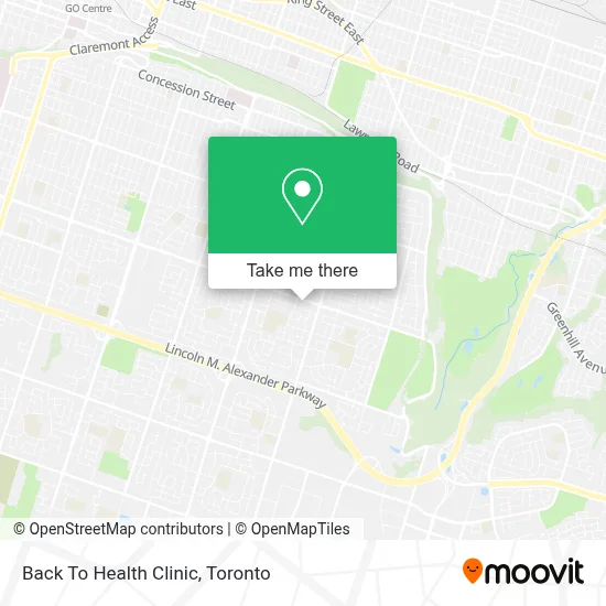 Back To Health Clinic map