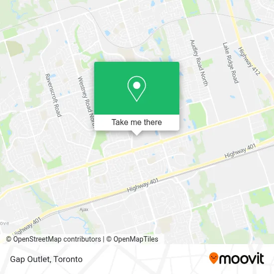 Gap Outlet map