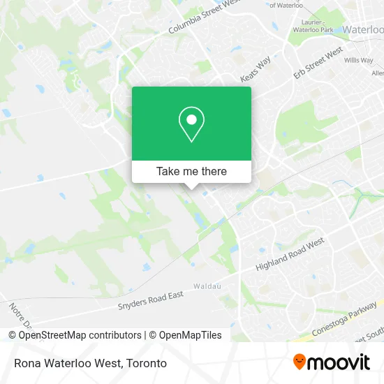 Rona Waterloo West map