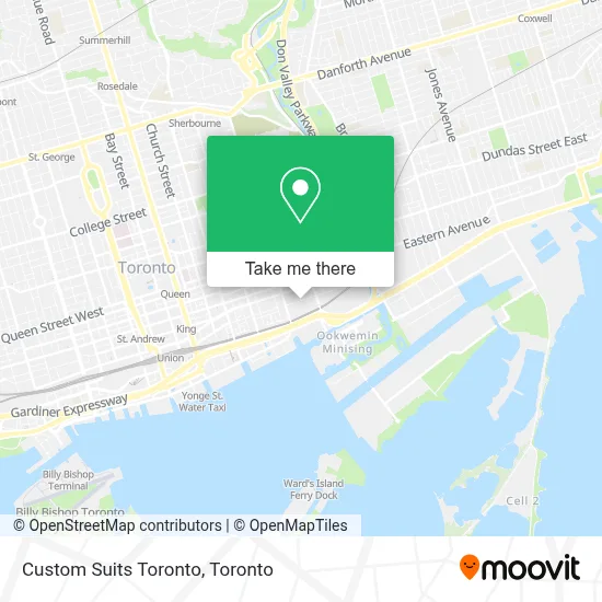 Custom Suits Toronto map