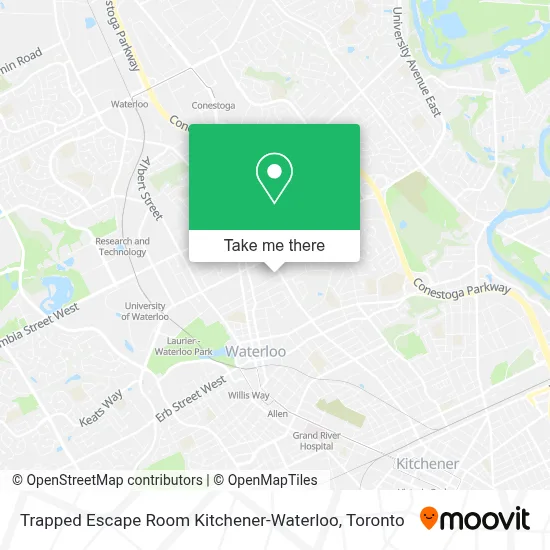 Trapped Escape Room Kitchener-Waterloo map