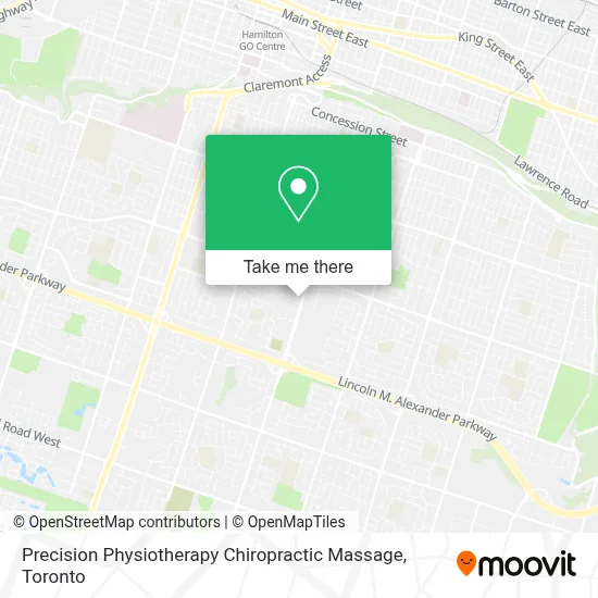 Precision Physiotherapy Chiropractic Massage map