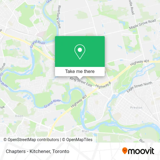 Chapters - Kitchener map