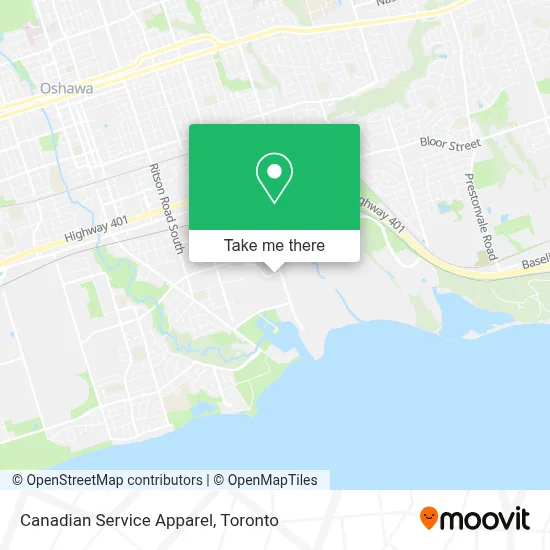 Canadian Service Apparel map