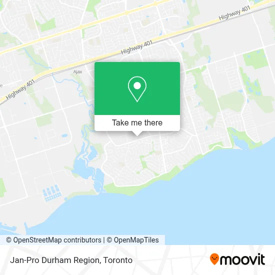 Jan-Pro Durham Region map