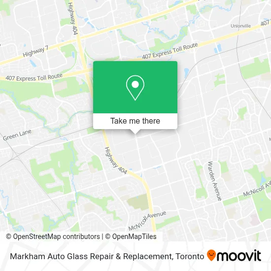 Markham Auto Glass Repair & Replacement map