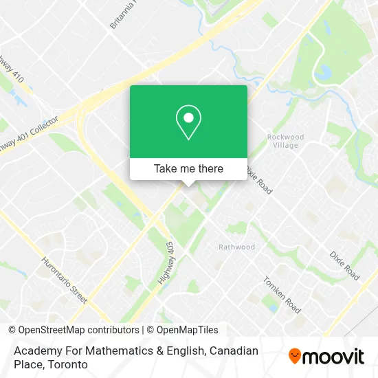 Academy For Mathematics & English, Canadian Place map