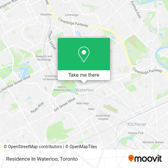 Residence In Waterloo map