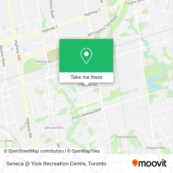 Seneca @ York Recreation Centre map