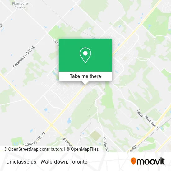 Uniglassplus - Waterdown map