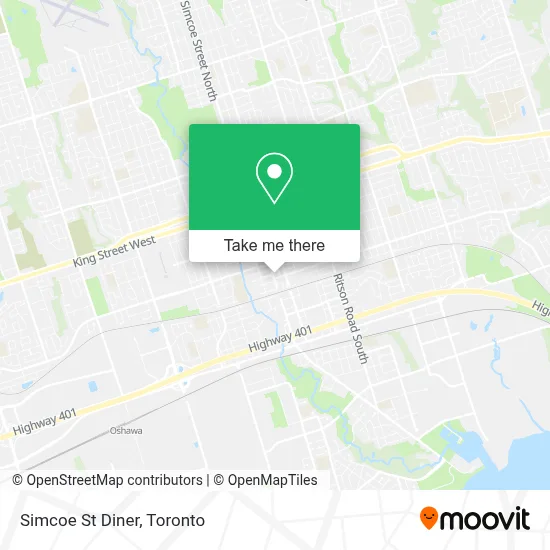 Simcoe St Diner map
