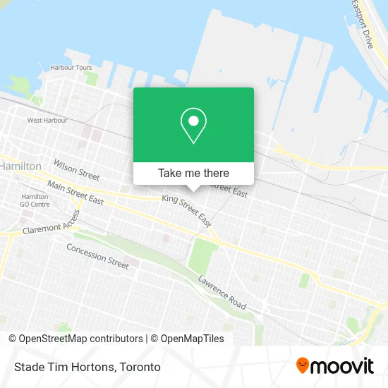 Stade Tim Hortons map