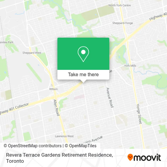 Revera Terrace Gardens Retirement Residence map