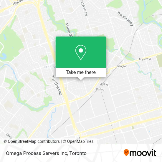 Omega Process Servers Inc map