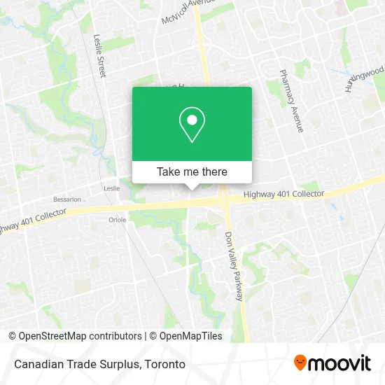 Canadian Trade Surplus map