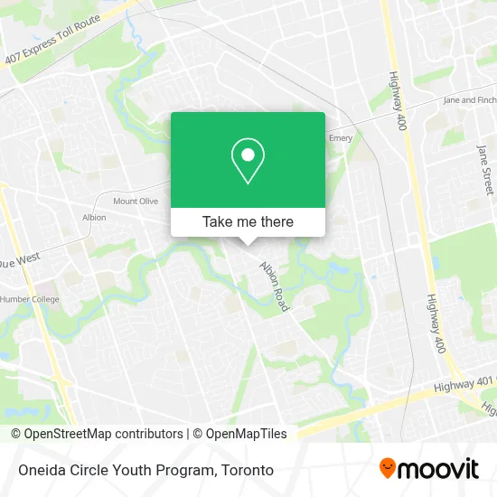 Oneida Circle Youth Program map