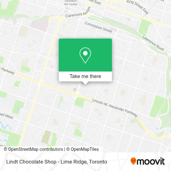 Lindt Chocolate Shop - Lime Ridge map