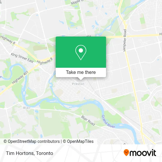 Tim Hortons map