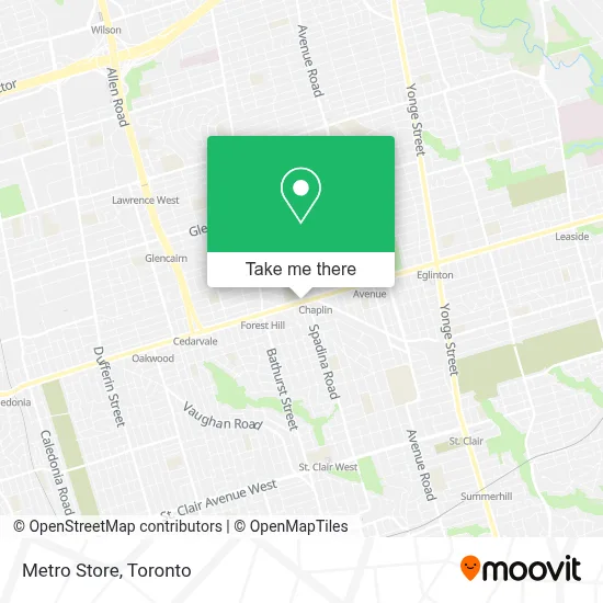 Metro Store map