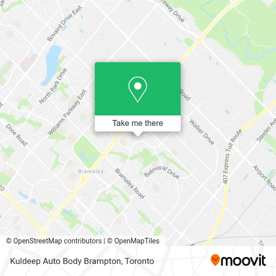Kuldeep Auto Body Brampton map