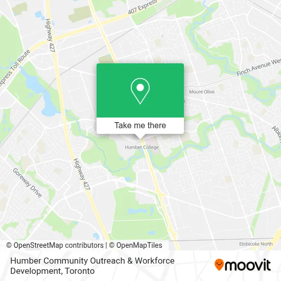Humber Community Outreach & Workforce Development map