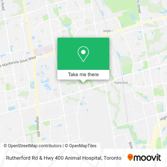 Rutherford Rd & Hwy 400 Animal Hospital map