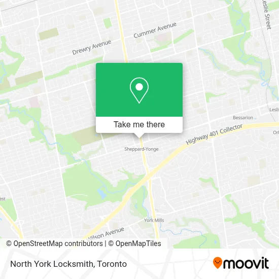North York Locksmith map